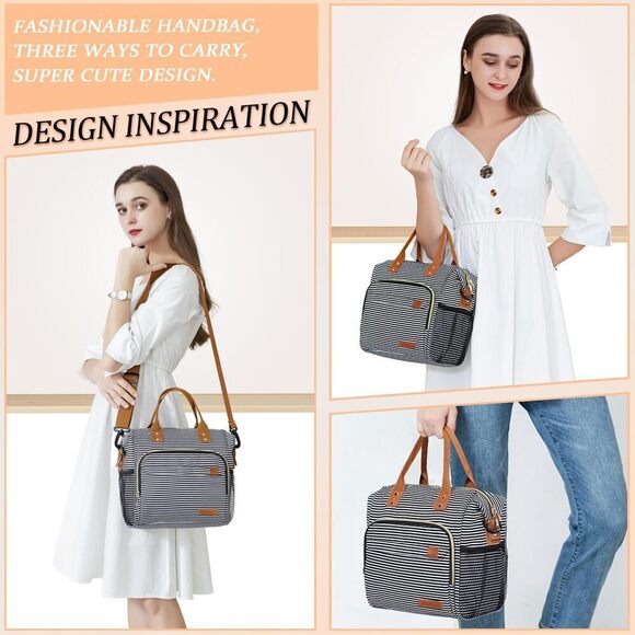 Insulated Lunch Bag - Large Portable Cooler Lunch Box- Tote Lunch Bag Organizer - Picture 2 of 6